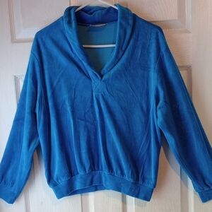 Vibrant Blue V-Neck Knit Sweater‎